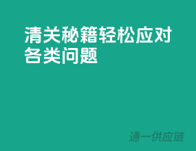 清关秘籍，轻松应对各类问题