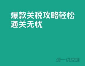 爆款关税攻略，轻松通关无忧