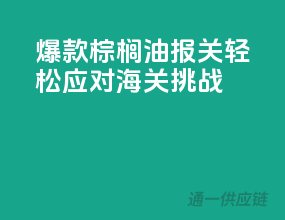 爆款棕榈油报关，轻松应对海关挑战！