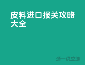 皮料进口，报关攻略大全