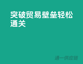 突破贸易壁垒，轻松通关