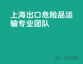 上海出口，危险品运输专业团队