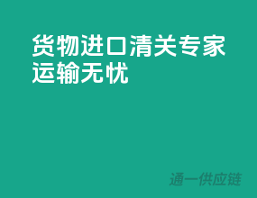货物进口，清关专家，运输无忧