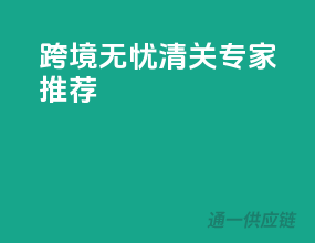 跨境无忧，清关专家推荐