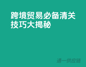跨境贸易必备，清关技巧大揭秘
