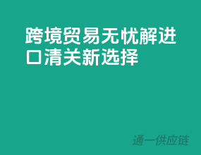 跨境贸易无忧解，进口清关新选择！