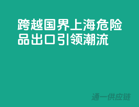 跨越国界，上海危险品出口引领潮流