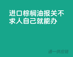 进口棕榈油报关不求人，自己就能办！