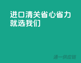进口清关，省心省力就选我们！