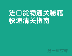 进口货物通关秘籍，快速清关指南
