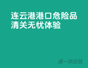 连云港港口，危险品清关无忧体验
