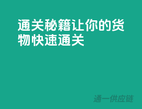 通关秘籍，让你的货物快速通关！