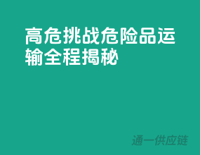 高危挑战：危险品运输全程揭秘