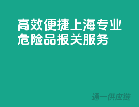 高效便捷，上海专业危险品报关服务