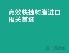 高效快捷，树脂进口报关首选