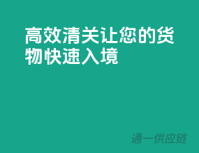 高效清关，让您的货物快速入境