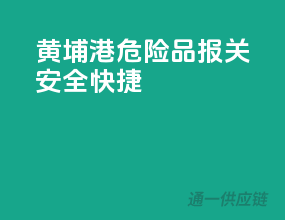 黄埔港危险品报关，安全快捷