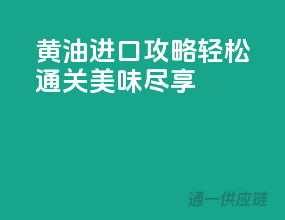 黄油进口攻略：轻松通关，美味尽享
