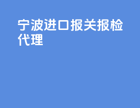 宁波进口报关报检代理
