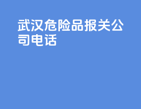 武汉危险品报关公司电话