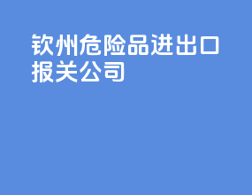 钦州危险品进出口报关公司
