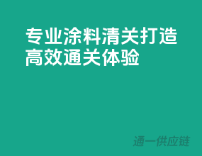 专业涂料清关，打造高效通关体验
