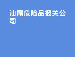 汕尾危险品报关公司