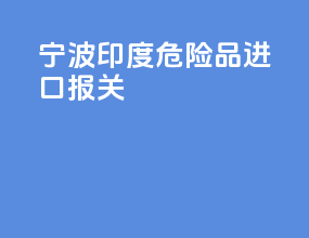 宁波印度危险品进口报关