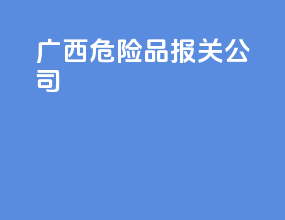 广西危险品报关公司
