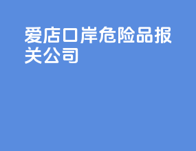 爱店口岸危险品报关公司