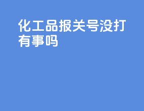 化工品报关cas号没打有事吗