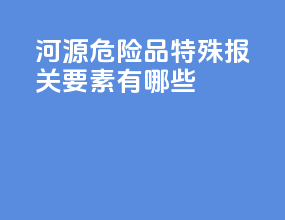 河源危险品特殊报关要素有哪些