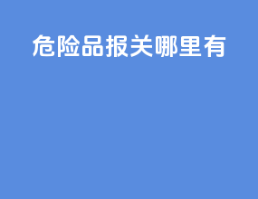 危险品报关哪里有