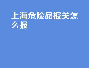 上海危险品报关怎么报