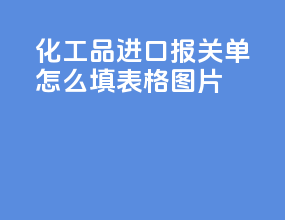 化工品进口报关单怎么填表格图片