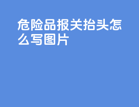危险品报关抬头怎么写图片