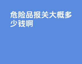 危险品报关大概多少钱啊