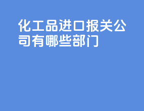 化工品进口报关公司有哪些部门