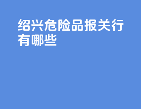绍兴危险品报关行有哪些