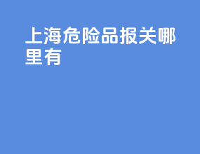 上海危险品报关哪里有