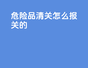 危险品清关怎么报关的