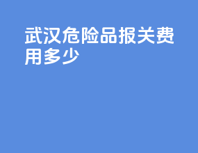 武汉危险品报关费用多少