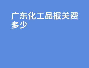 广东化工品报关费多少
