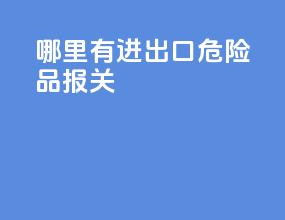哪里有进出口危险品报关