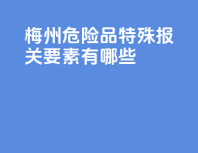 梅州危险品特殊报关要素有哪些