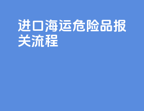进口海运危险品报关流程
