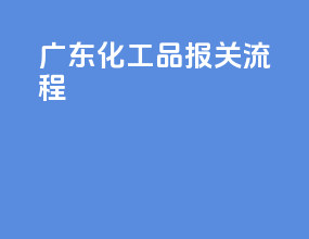 广东化工品报关流程
