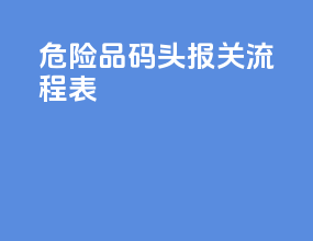 危险品码头报关流程表