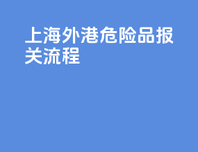 上海外港危险品报关流程
