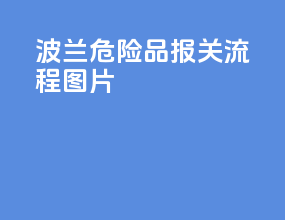 波兰危险品报关流程图片